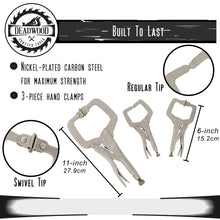 Load image into Gallery viewer, C Clamps for Woodworking Welding Clamps Locking Pliers Set 3-Piece