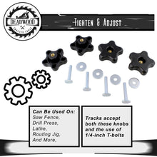 Load image into Gallery viewer, Star Knobs Kit 1/4”-20 Threaded Knob Bolt with Knob Jig Knobs 5-Pack