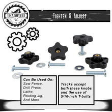 Load image into Gallery viewer, Star Knobs Kit 5/16”-18 Threaded Knob Bolt with Knob Jig Knobs 4-Pack