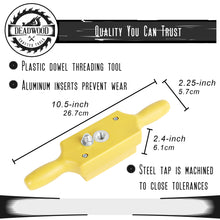 Load image into Gallery viewer, Plastic Jig Dowel Thread Tap Kit - 1/2in x 8TPI Threading Box and Tap
