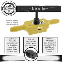 Load image into Gallery viewer, Plastic Jig Dowel Thread Tap Kit 1-1/4in x 6TPI Threading Box and Tap