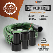 Load image into Gallery viewer, Vacuum Hose 1.25” x 10’ with Dust Collection Fittings, Vacuum Reducer