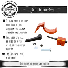 Load image into Gallery viewer, Table Saw Fence Flip Stop Miter Saw Stop Block System for Woodworking