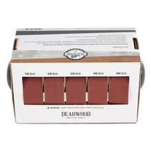 Load image into Gallery viewer, Sand Paper Variety Pack 5-Piece Aluminum Oxide Sandpaper & Dispenser