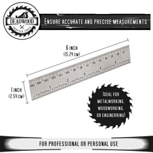 Load image into Gallery viewer, Machinist Ruler 6in Metric and SAE Stainless Steel Engineering Ruler