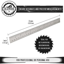 Load image into Gallery viewer, Machinist Ruler 12in Metric and SAE Stainless Steel Engineering Ruler