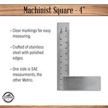 Load image into Gallery viewer, Engineer Square - Precision Square Steel Square Set 4 Inches
