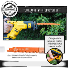 Load image into Gallery viewer, 12in Tree Pruning Reciprocating Saw Blade Set 5pk Steel 5TPI Blades