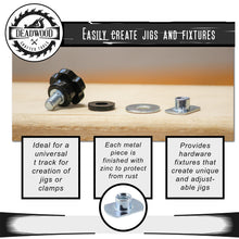 Load image into Gallery viewer, Jig Woodworking Hardware Kit – 24 Pc Kit w/ Threaded Knobs + T-Nuts