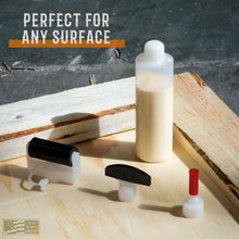 Load image into Gallery viewer, Wood Glue Spreading Kit – 8 oz Bottle with Roller Applicator &amp; Nozzles
