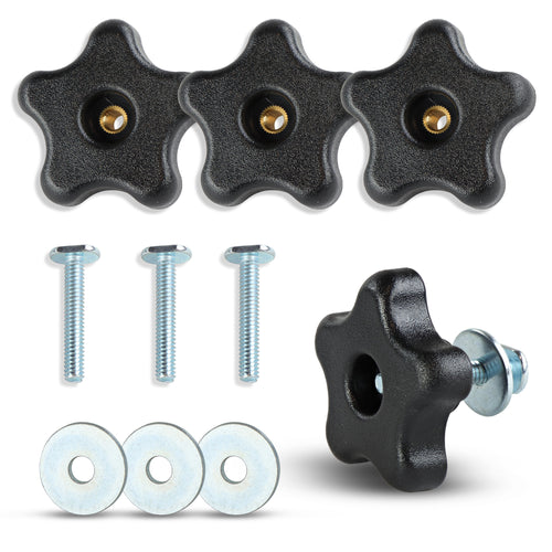 5 Star Knobs Kit Threaded Knob Washer Bolt with Knob Jig Knobs 4-Pack