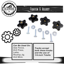 Load image into Gallery viewer, Star Knobs Kit 1/4”-20 Threaded Knob Bolt with Knob Jig Knobs 5-Pack
