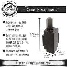 Load image into Gallery viewer, Wood Corner Chisel Squaring Tool for Square Hinge Recess and Mortise
