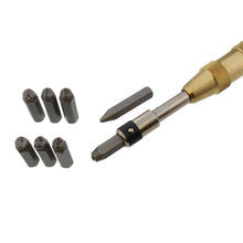 Load image into Gallery viewer, Metal Stamping Tool Kit Stamps &amp; Punch Handle Emboss Engrave Stamp Set
