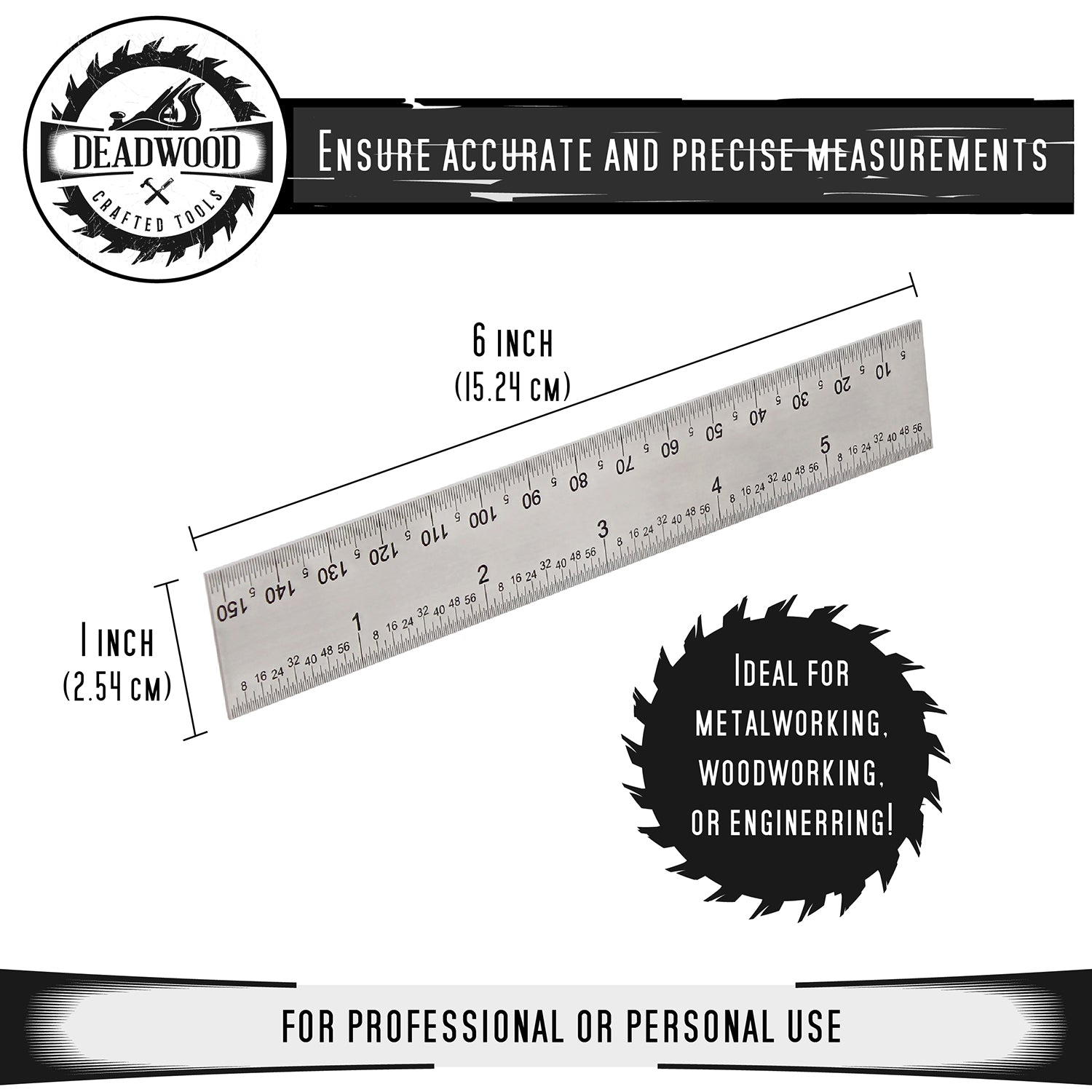 Machinist Ruler 6in Metric and SAE Stainless Steel Engineering Ruler ...