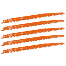 Load image into Gallery viewer, 9.5in Wood Pruning Reciprocating Tree Saw Blades 5pk Steel 5TPI Blades
