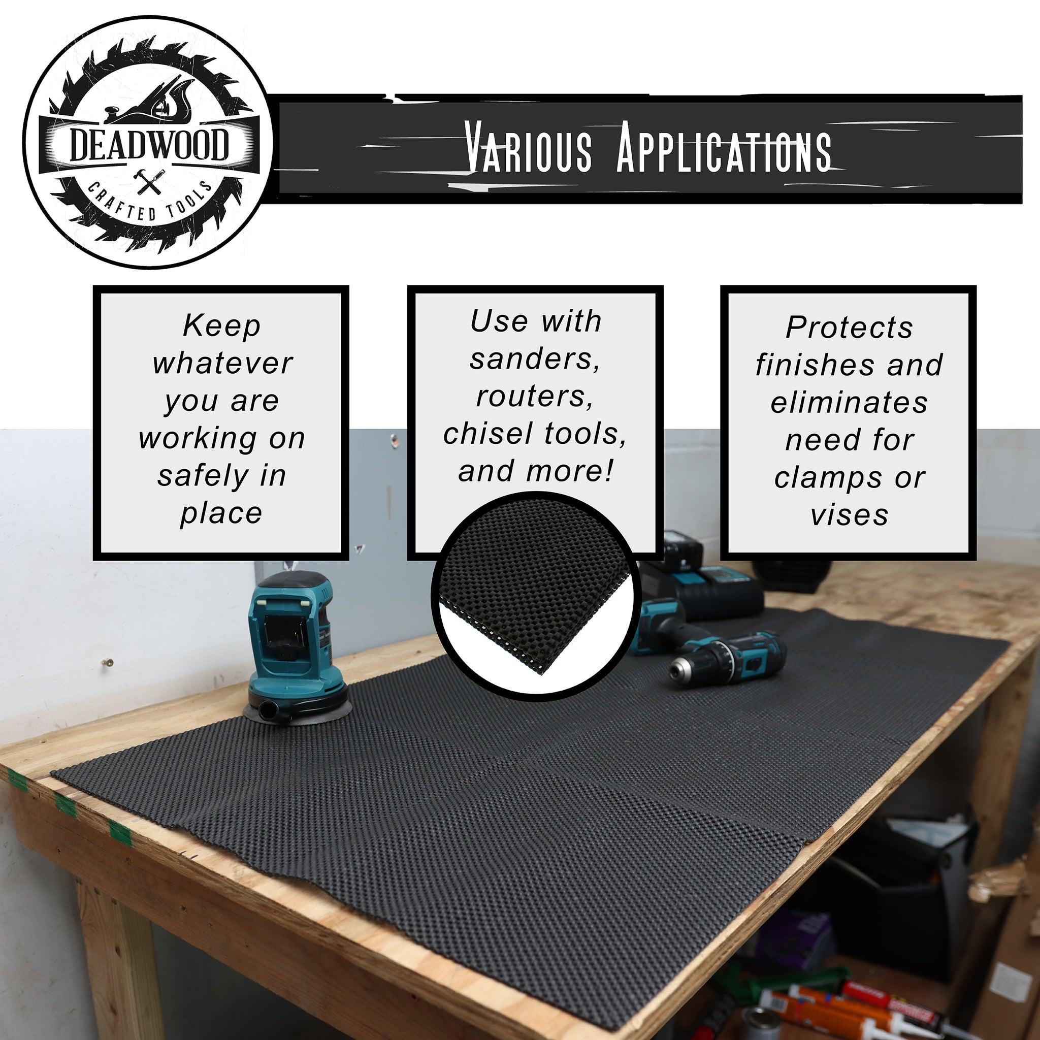 Rubber Mat Router Heavy-Duty Safety Pad Router Mat 24” x 48” Inch – Large Non-Slip Liner ...