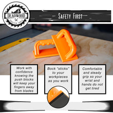 Load image into Gallery viewer, Wood Jointer Table Saw Cutting Push Up Stick Block 2-Pack Set Blocks
