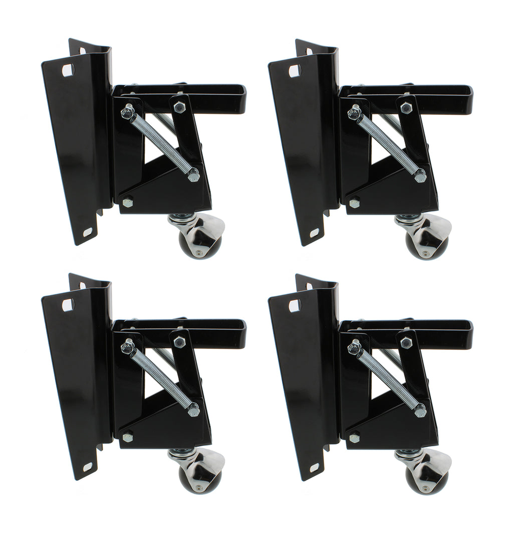 Heavy-Duty Retractable Workbench Swivel Caster Wheels & Bracket 4-Pack