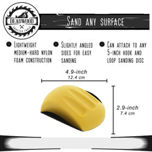 Load image into Gallery viewer, Hand Sanding Mouse Block 5” Inch Nylon Foam Hook and Loop Sand Pad

