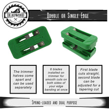 Load image into Gallery viewer, Wood Veneer Double Edge Banding Trimmer for 1/2&quot; to 1” Inch Edges
