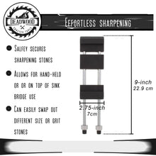 Load image into Gallery viewer, Whetstone Holder - 5.5 to 9in Adjustable Sharpening Stone Holder
