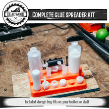 Load image into Gallery viewer, Wood Glue Applicator Complete Kit Glue Dispenser Bottles, Roller, Tips
